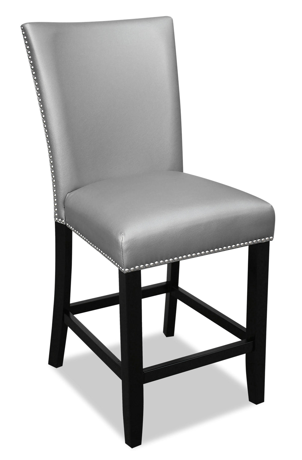 Cami Counter-Height Dining Chair with Vegan-Leather Fabric - Grey | Chaise de salle à manger Cami de hauteur comptoir en tissu en similicuir - grise