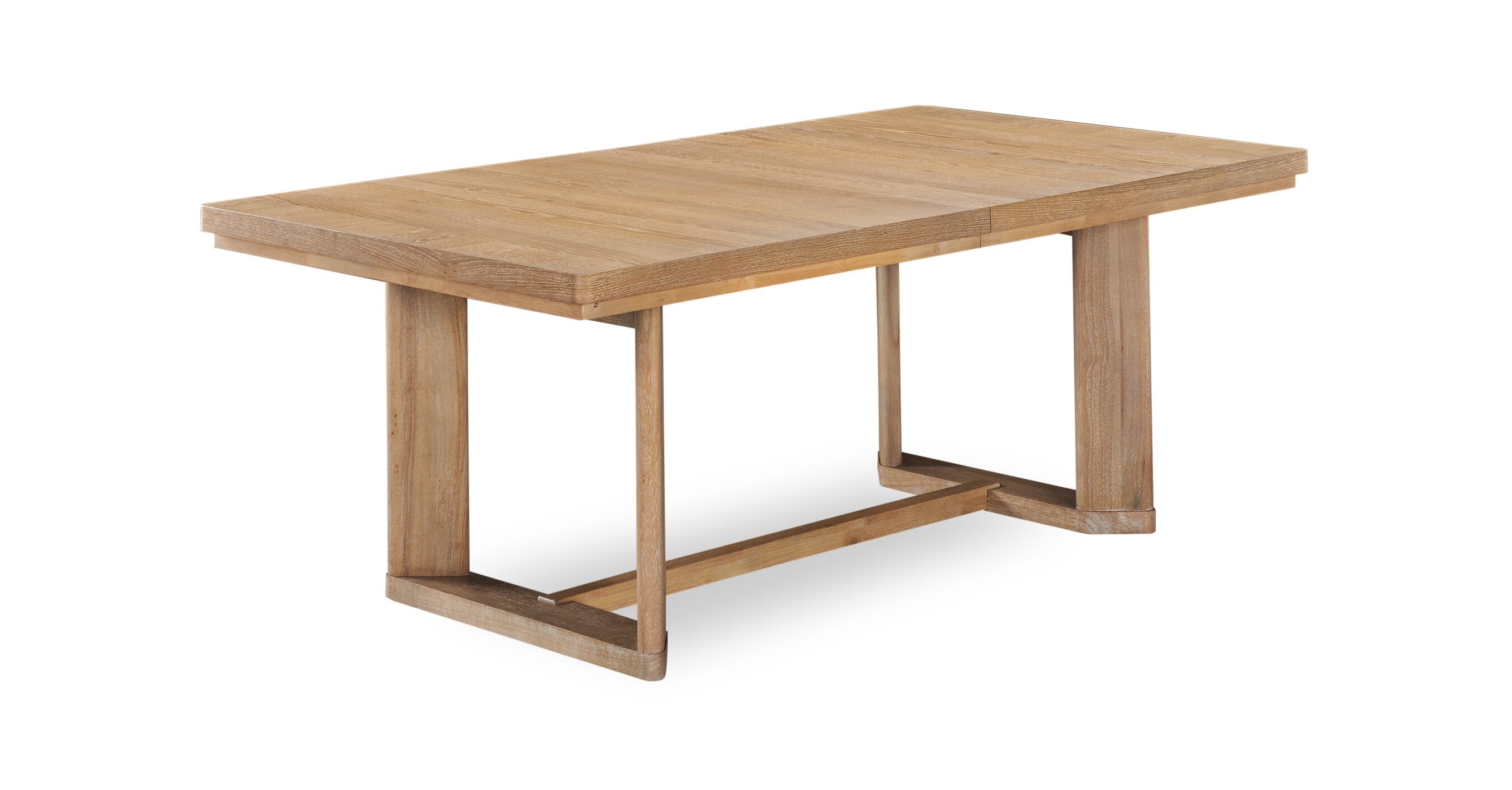 Aspen Dining Table with 80-104" Extension, Trestle Base - Natural | Table de salle à manger Aspen de 80 po à 104 po à rallonge et base à tréteaux - naturelle