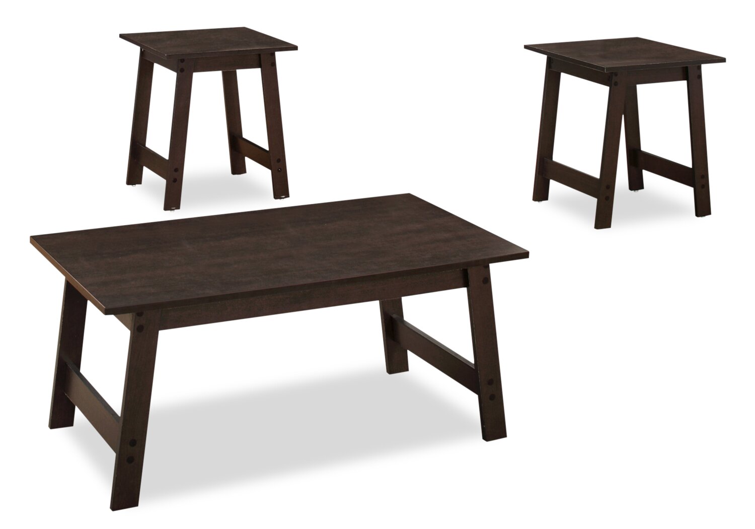 Jacey 36" Modern 3-Pack Coffee + 2 End Tables - Espresso |Ensemble 3 tables modernes Jacey de 36 po (table à café et 2 tables de bout) - espresso