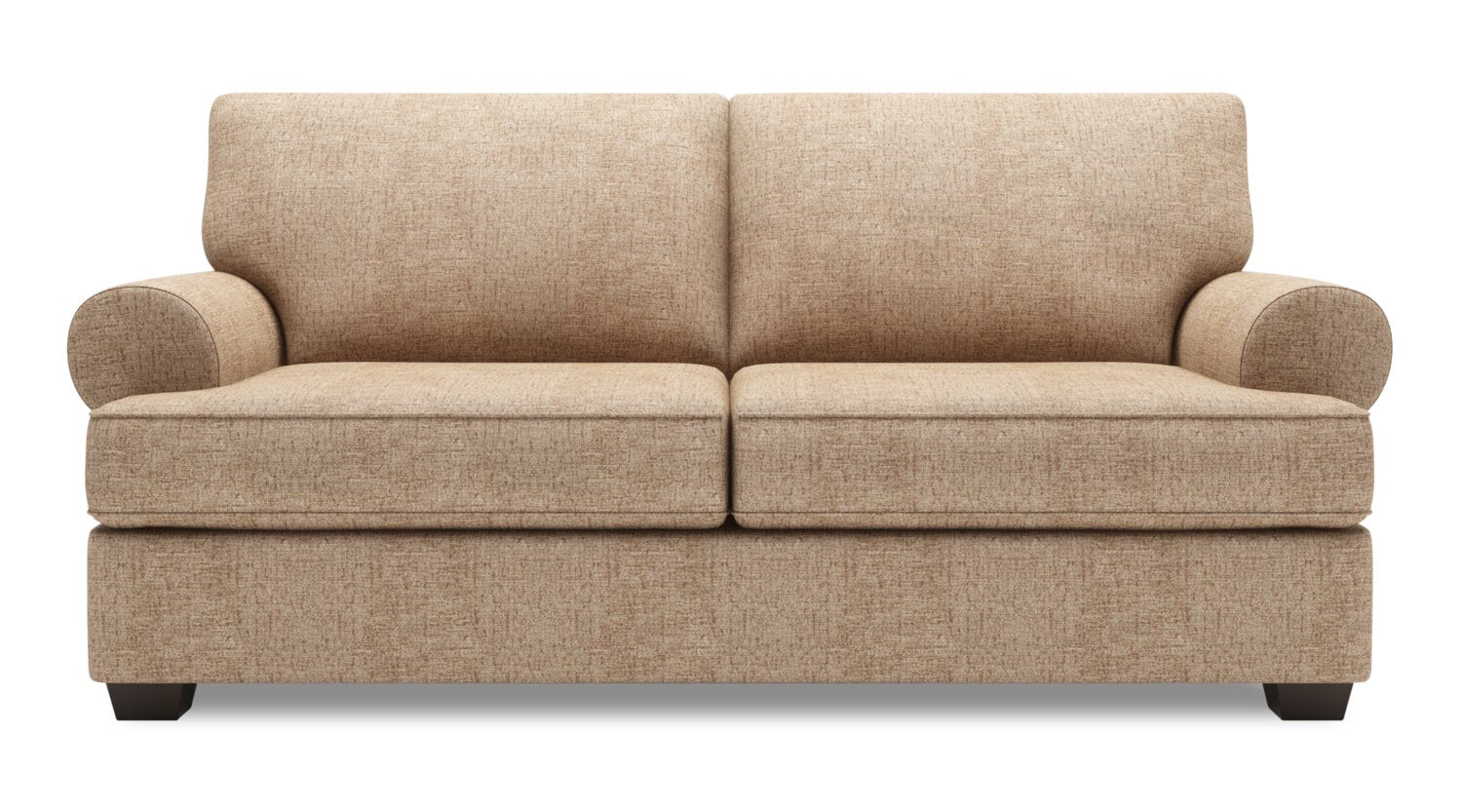 Made in Canada Customizable Sofa Lab Roll 76" Chenille Fabric Condo Size Sofa with Rolled Arms - Luxury Taupe | Sofa Roll de Sofa Lab de 76 po de format condo fabriqué au Canada en tissu de chenille - taupe Luxury Taupe | RO092893