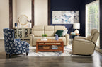 Heidi 52" Ornate Coffee Table with Shelf - Brown and Champagne with Metal Legs|Table à café ornée Heidi de 52 po avec tablette - brune et champagne avec pattes en métal