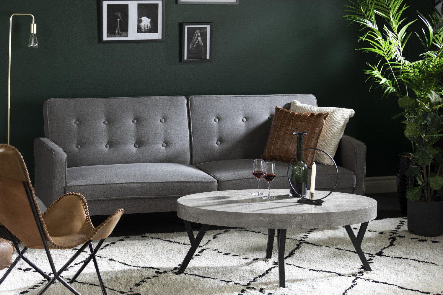 City Life Oval Coffee Table - Concrete | Table à café ovale City Life - béton | D83G0JDR
