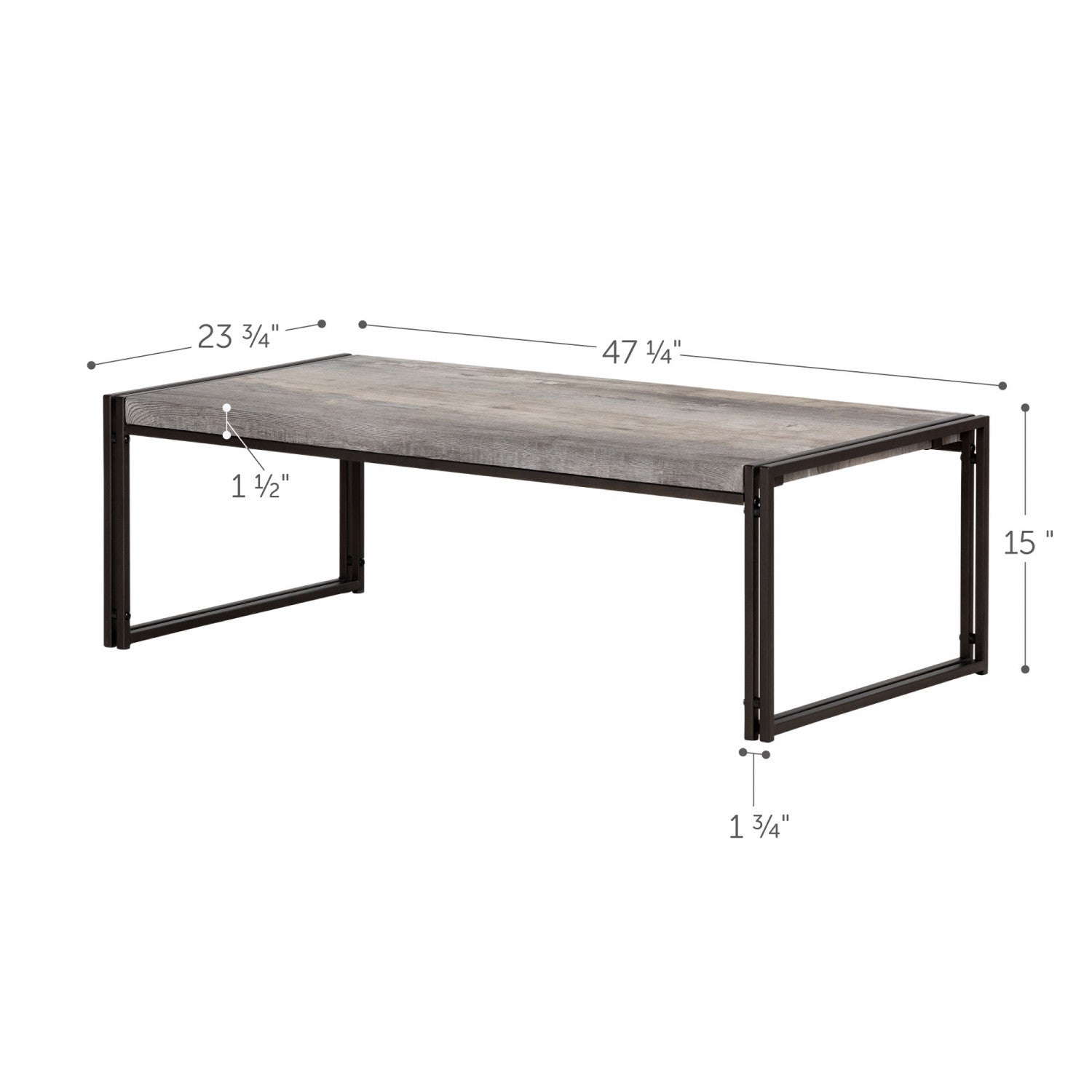 Gimetri Rectangular Coffee Table - Soft Grey | Table à café rectangulaire Gimetri - gris clair | D83G0MRB