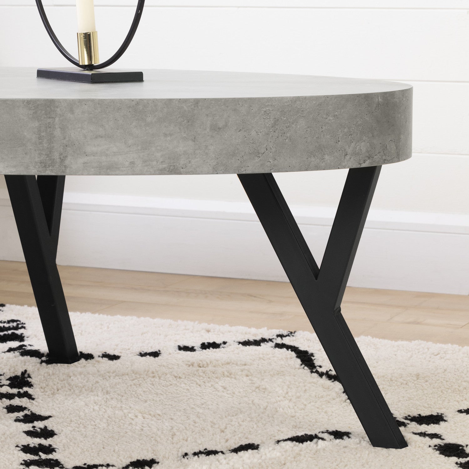 City Life Oval Coffee Table - Concrete | Table à café ovale City Life - béton | D83G0JDR