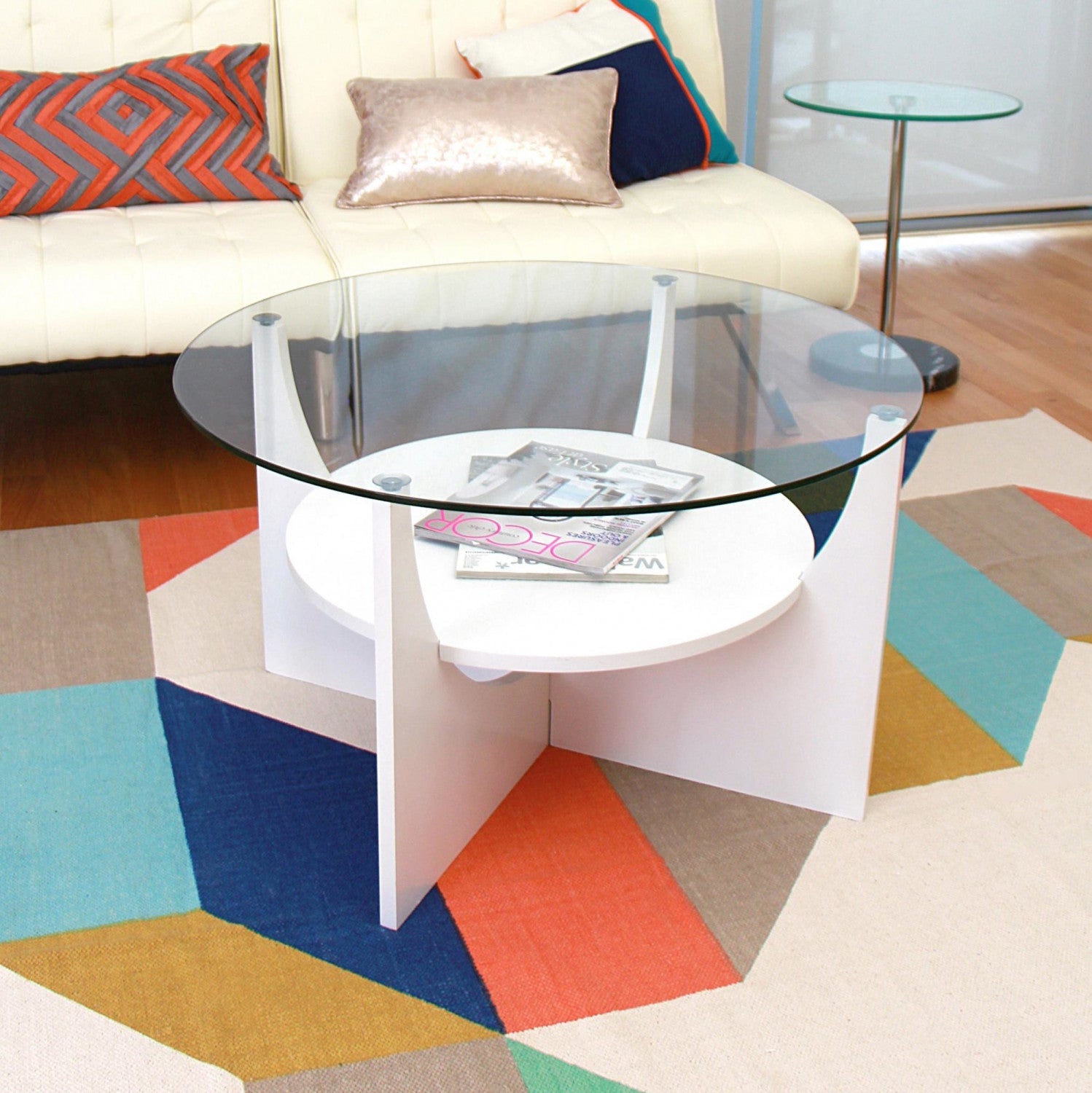 LumiSource U-Shaped Contemporary Coffee Table - White|Table à café contemporaine en forme de U - blanche
