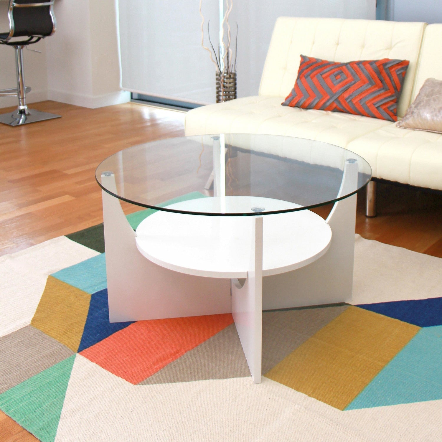 LumiSource U-Shaped Contemporary Coffee Table - White|Table à café contemporaine en forme de U - blanche