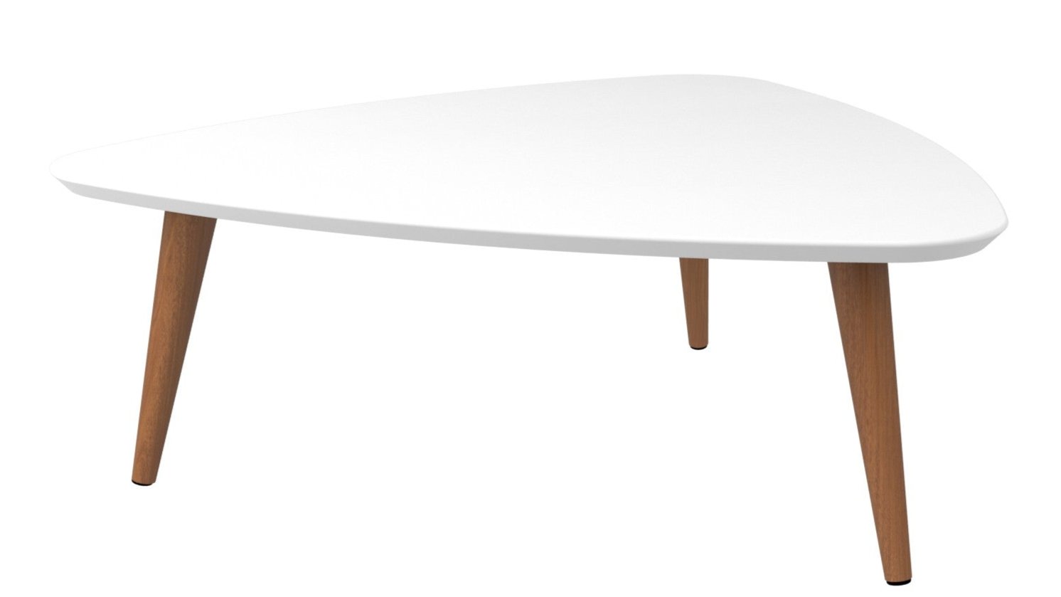 Manhattan Comfort Utopia 17.51" High Triangle Coffee Table with Splayed Legs - White Gloss|Grande table à café triangulaire Utopia de Manhattan Comfort de 17,51 po avec pattes évasées - blanc lustré