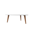 Manhattan Comfort Utopia 17.51" High Triangle Coffee Table with Splayed Legs - White Gloss|Grande table à café triangulaire Utopia de Manhattan Comfort de 17,51 po avec pattes évasées - blanc lustré