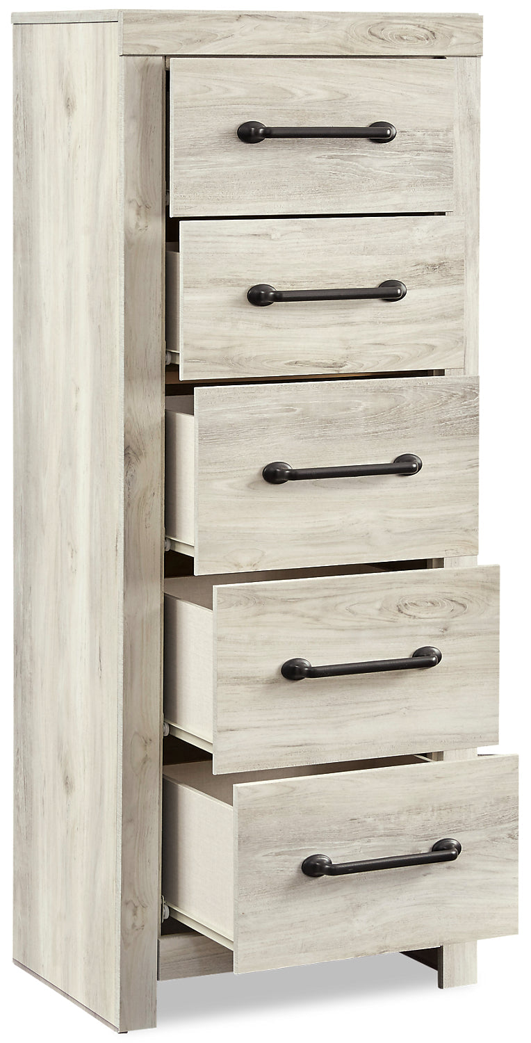 Abby Bedroom Narrow Chest of Drawers, 5-Drawer, 21.7"W x 53.9"H - White | Commode verticale étroite Abby de 21,7 po (L) x 53,9 po (H) à 5 tiroirs pour la chambre à coucher - blanche