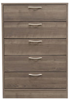 Arlo Bedroom Chest of Drawers, 5-Drawer, 23.6"W x 36.2"H, Made in Canada - Grey/Brown | Commode verticale Arlo de 23,6 po (L) x 36,2 po (H) à 5 tiroirs pour la chambre à coucher, fabriquée au Canada - gris-brun