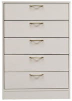 Arlo Bedroom Chest of Drawers, 5-Drawer, 23.6"W x 36.2"H, Made in Canada - White | Commode verticale Arlo de 23,6 po (L) x 36,2 po (H) à 5 tiroirs pour la chambre à coucher, fabriquée au Canada - blanche