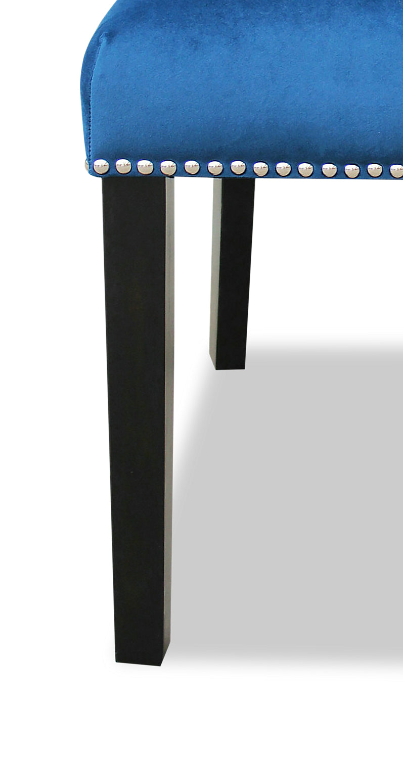 Cami Dining Chair with Velvet Fabric - Blue | Chaise de salle à manger Cami en tissu de velours - bleue