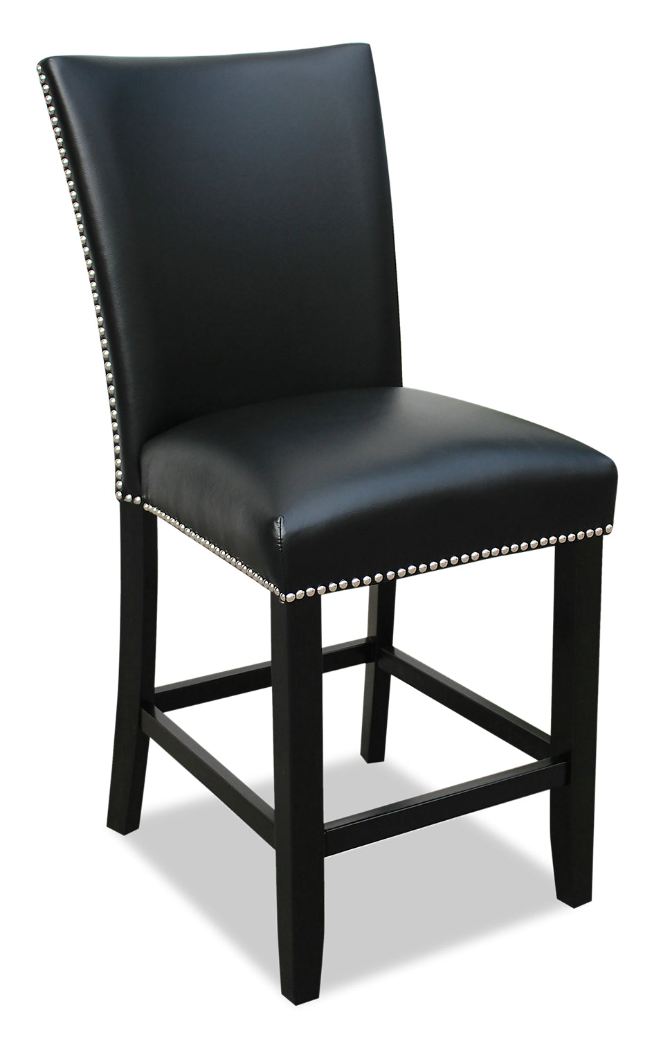 Cami Counter-Height Dining Chair with Vegan-Leather Fabric - Black | Chaise de salle à manger Cami de hauteur comptoir en tissu en similicuir - noire