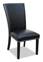 Cami Dining Chair with Vegan-Leather Fabric - Black | Chaise de salle à manger Cami en tissu en similicuir - noire