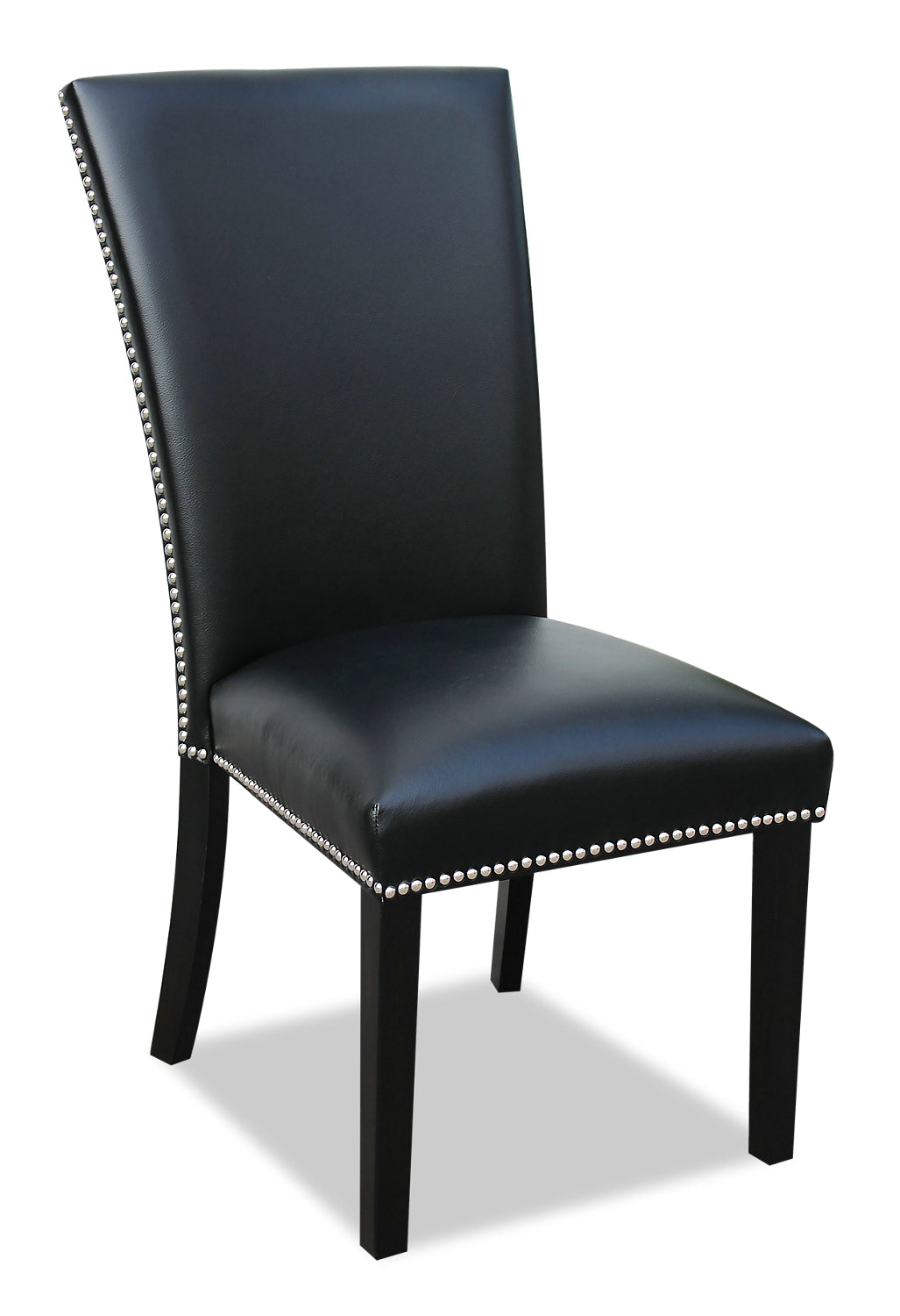 Cami Dining Chair with Vegan-Leather Fabric - Black | Chaise de salle à manger Cami en tissu en similicuir - noire
