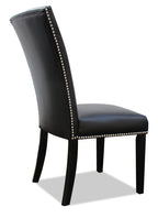Cami Dining Chair with Vegan-Leather Fabric - Black | Chaise de salle à manger Cami en tissu en similicuir - noire