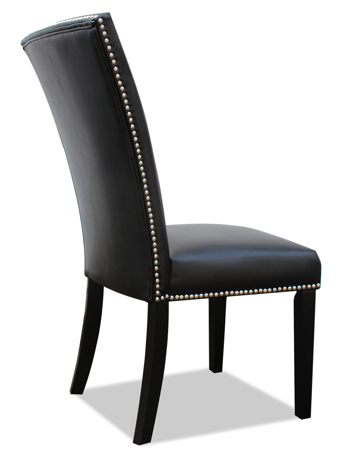 Cami Dining Chair with Vegan-Leather Fabric - Black | Chaise de salle à manger Cami en tissu en similicuir - noire