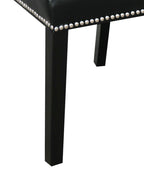 Cami Dining Chair with Vegan-Leather Fabric - Black | Chaise de salle à manger Cami en tissu en similicuir - noire