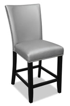 Cami Counter-Height Dining Chair with Vegan-Leather Fabric - Grey | Chaise de salle à manger Cami de hauteur comptoir en tissu en similicuir - grise