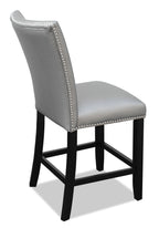 Cami Counter-Height Dining Chair with Vegan-Leather Fabric - Grey | Chaise de salle à manger Cami de hauteur comptoir en tissu en similicuir - grise