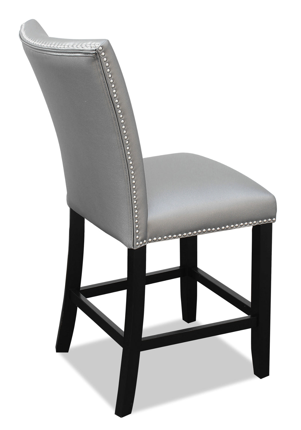 Cami Counter-Height Dining Chair with Vegan-Leather Fabric - Grey | Chaise de salle à manger Cami de hauteur comptoir en tissu en similicuir - grise