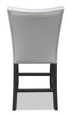 Cami Counter-Height Dining Chair with Vegan-Leather Fabric - Grey | Chaise de salle à manger Cami de hauteur comptoir en tissu en similicuir - grise
