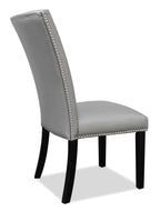 Cami Dining Chair with Vegan-Leather Fabric - Grey | Chaise de salle à manger Cami en tissu en similicuir - grise