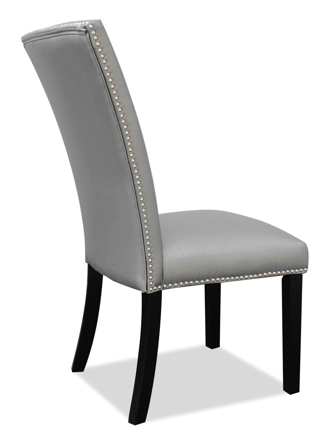 Cami Dining Chair with Vegan-Leather Fabric - Grey | Chaise de salle à manger Cami en tissu en similicuir - grise