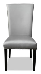 Cami Dining Chair with Vegan-Leather Fabric - Grey | Chaise de salle à manger Cami en tissu en similicuir - grise