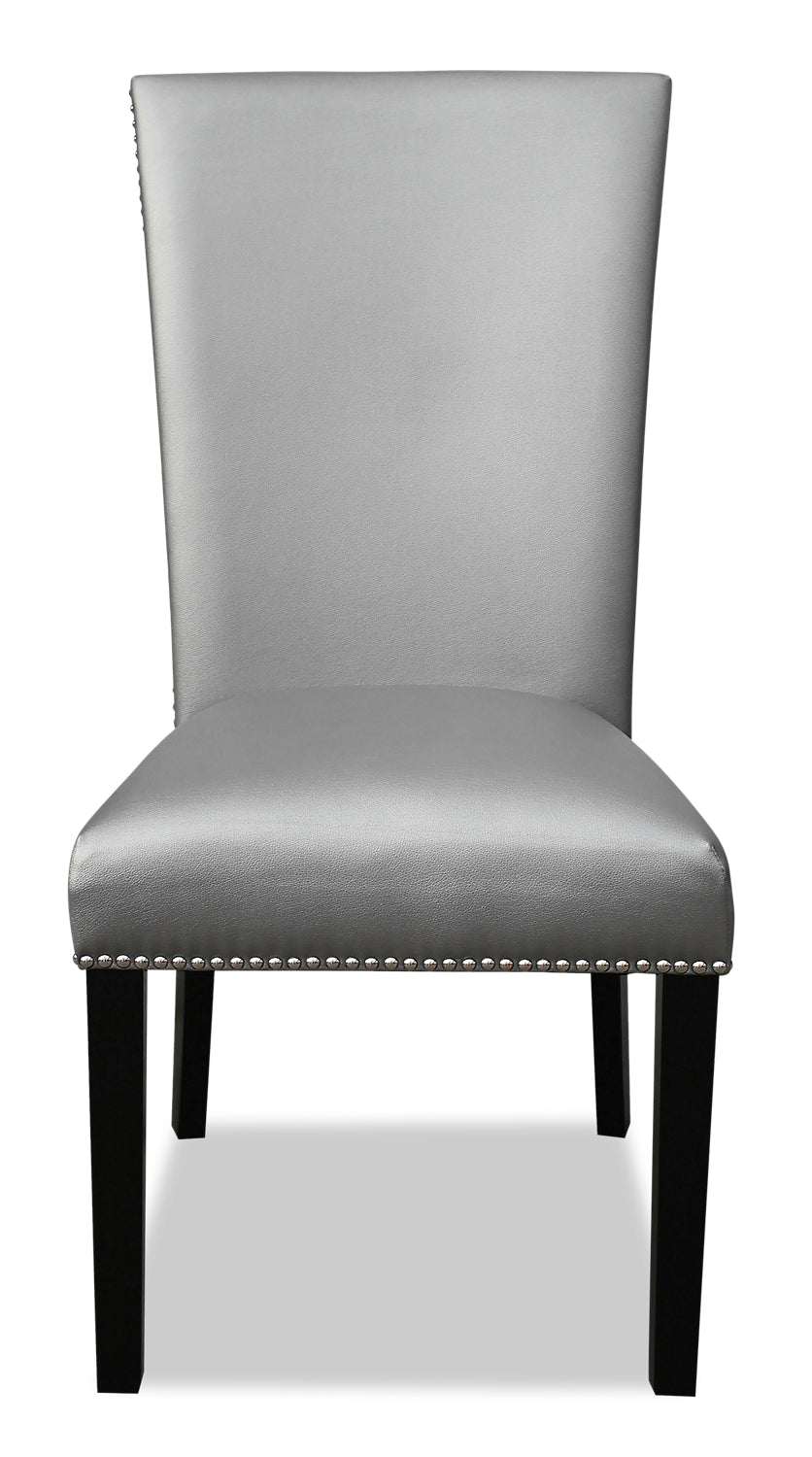 Cami Dining Chair with Vegan-Leather Fabric - Grey | Chaise de salle à manger Cami en tissu en similicuir - grise