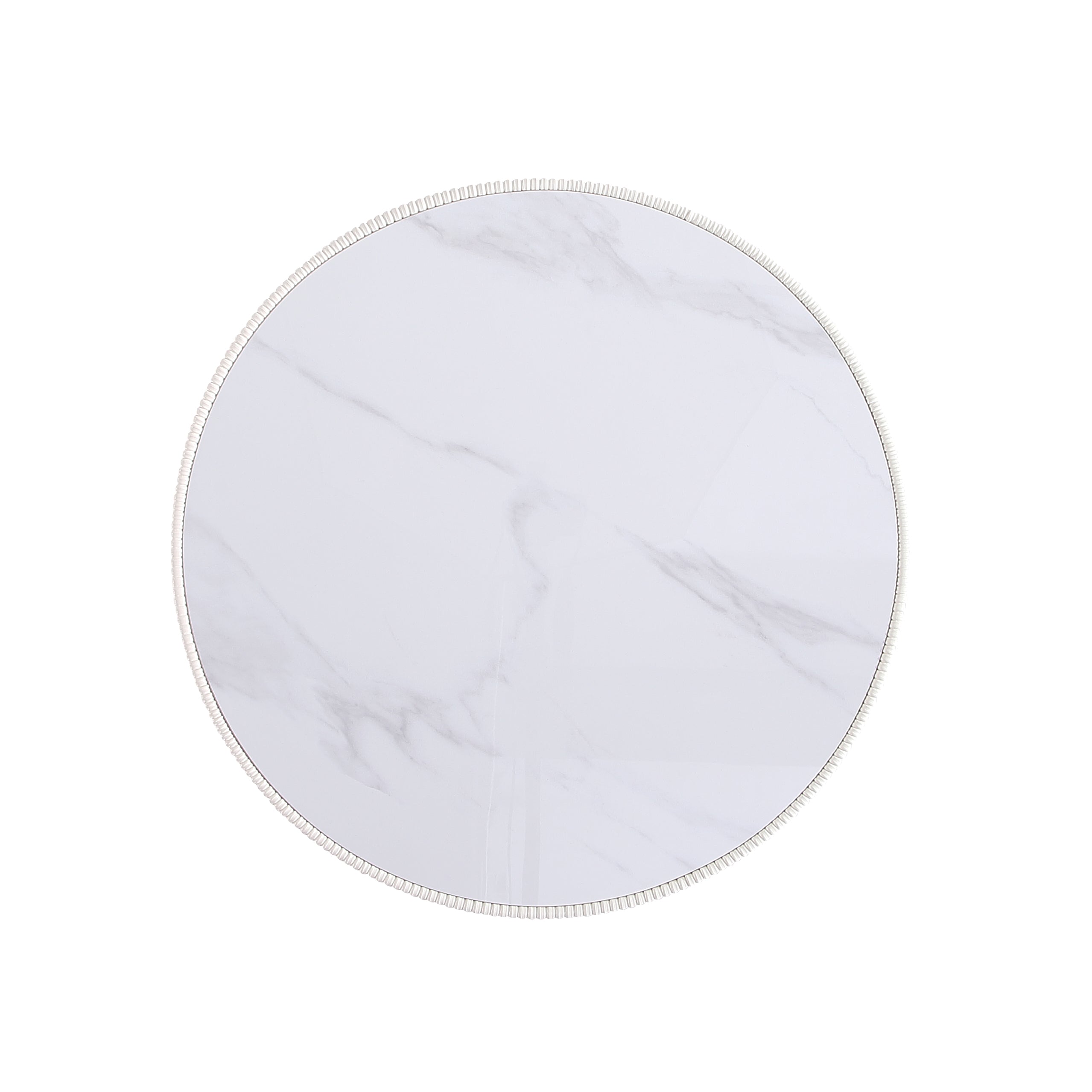 Manhattan Comfort Modern Anderson Coffee Table Upholstered Leatherette with Ceramic Faux Marble Tabl|Table à café moderne Anderson de Manhattan Comfort avec revêtement en similicuir et dessus de table