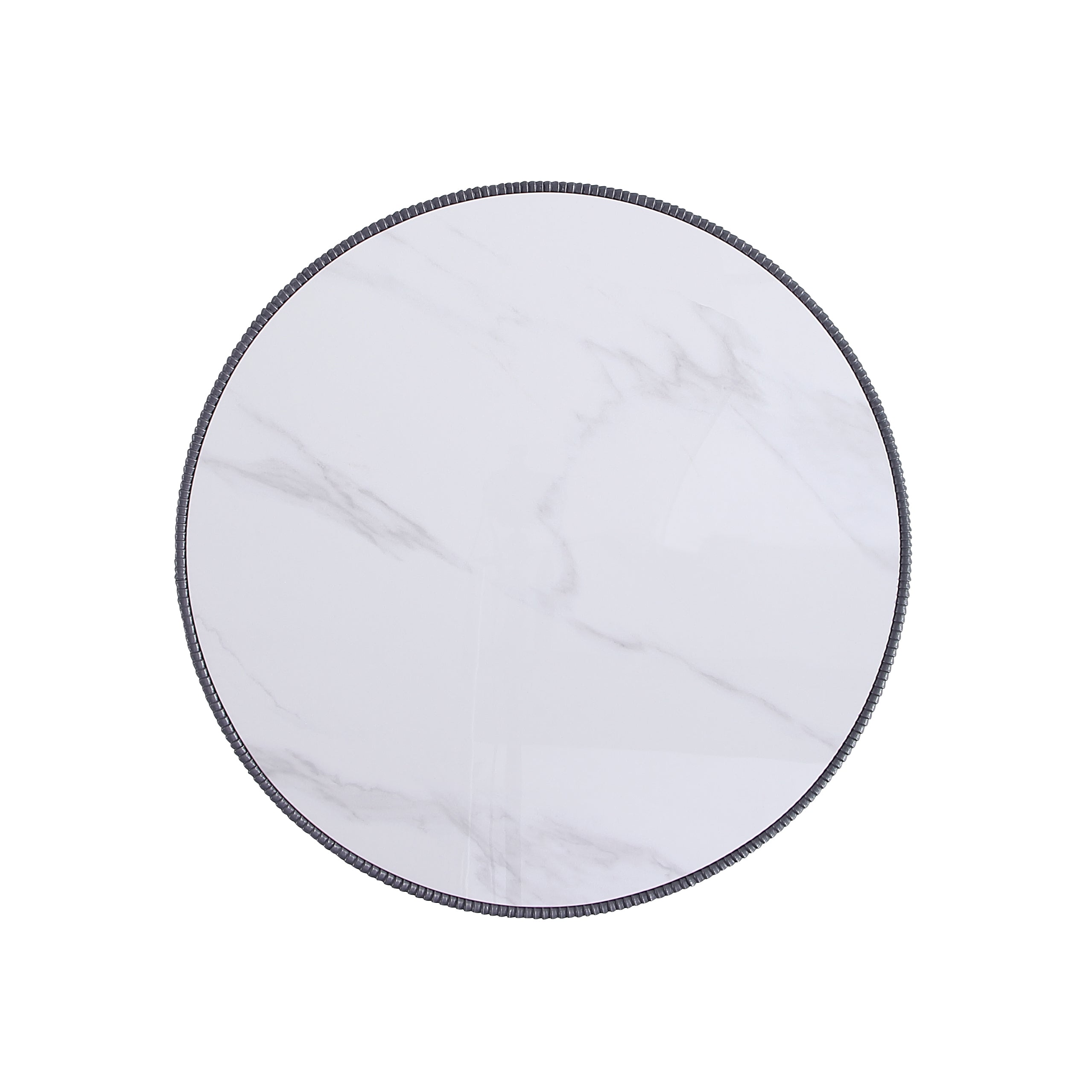 Manhattan Comfort Modern Anderson Coffee Table Upholstered Leatherette with Ceramic Faux Marble Tabletop - Grey|Table à café moderne Anderson de Manhattan Comfort avec revêtement en similicuir et dessus de table en imitation de marbre en céramique - grise