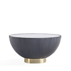 Manhattan Comfort Modern Anderson Coffee Table Upholstered Leatherette with Ceramic Faux Marble Tabletop - Grey|Table à café moderne Anderson de Manhattan Comfort avec revêtement en similicuir et dessus de table en imitation de marbre en céramique - grise
