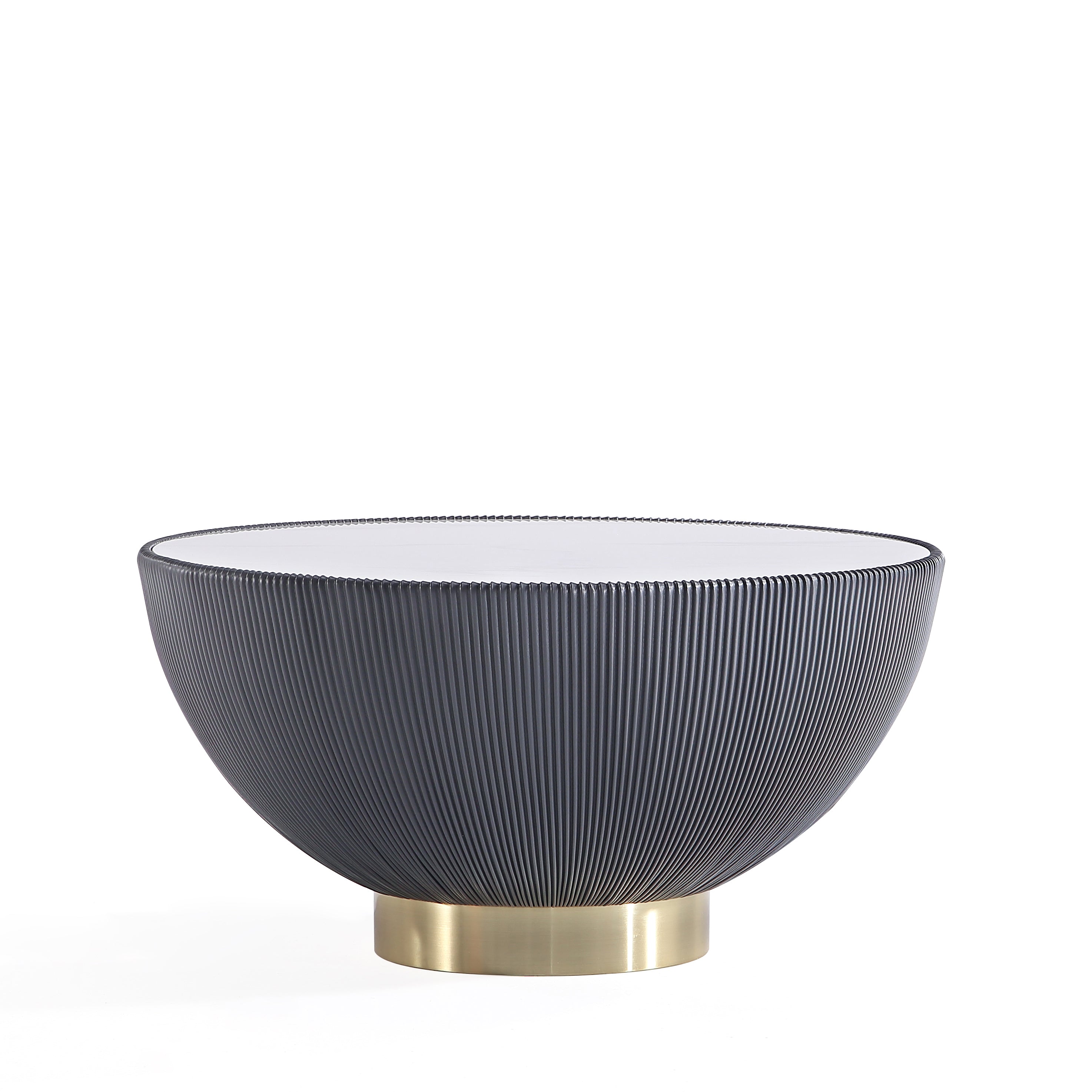 Manhattan Comfort Modern Anderson Coffee Table Upholstered Leatherette with Ceramic Faux Marble Tabletop - Grey|Table à café moderne Anderson de Manhattan Comfort avec revêtement en similicuir et dessus de table en imitation de marbre en céramique - grise