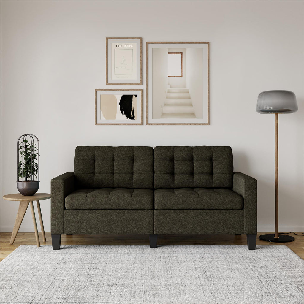 DHP Emily Fabric Sofa Couch Small Space Furniture - Grey|Sofa Emily de DHP en tissu pour petit espace - gris