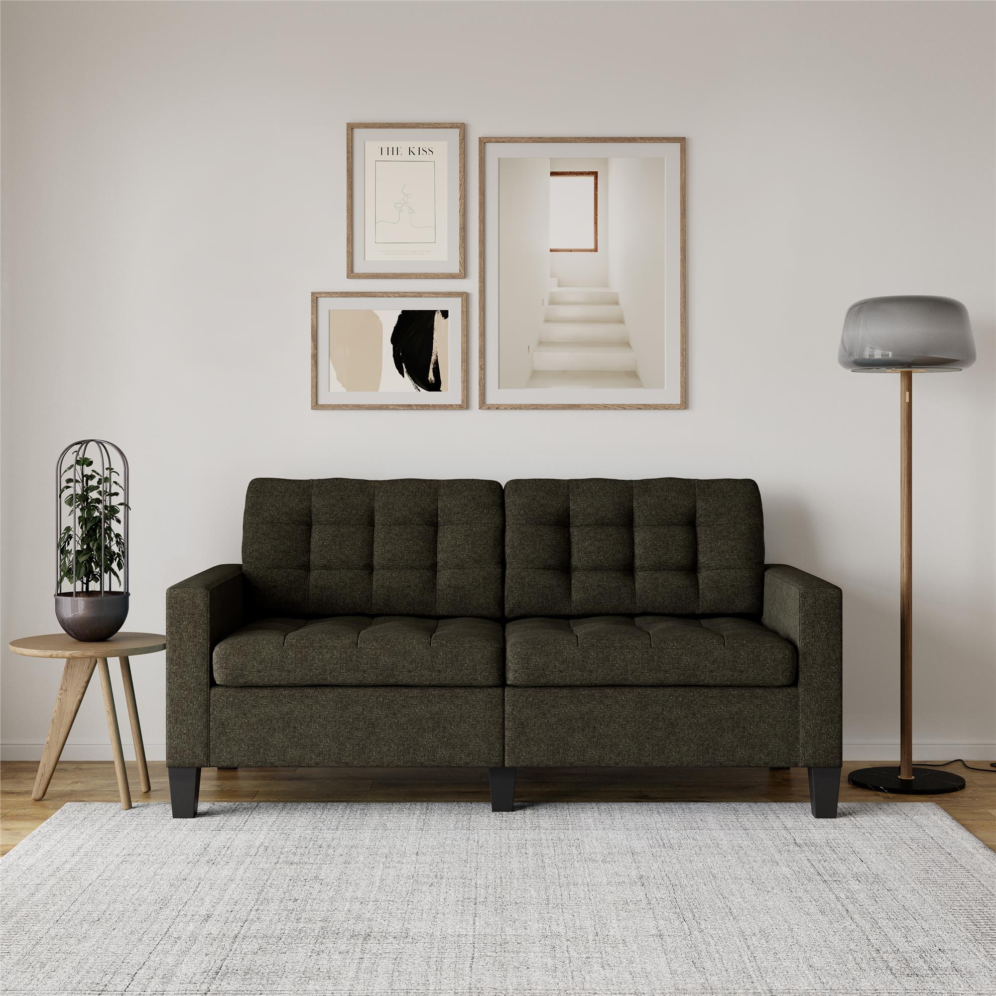 DHP Emily Fabric Sofa Couch Small Space Furniture - Grey|Sofa Emily de DHP en tissu pour petit espace - gris
