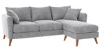 Novogratz Magnolia Reversible Sectional Sofa with Pillows - Grey|Sofa sectionnel réversible Magnolia de Novogratz avec coussins - gris