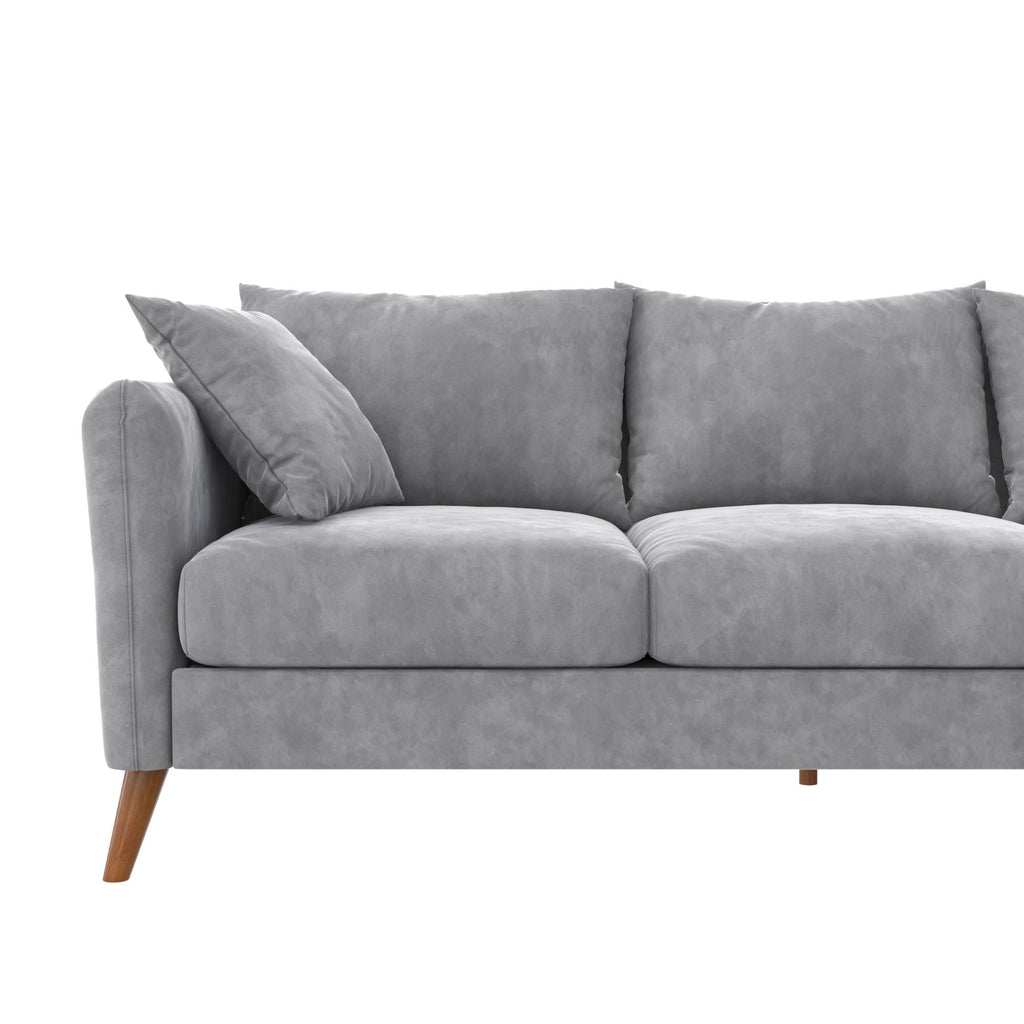 Novogratz Magnolia Reversible Sectional Sofa with Pillows - Grey|Sofa sectionnel réversible Magnolia de Novogratz avec coussins - gris
