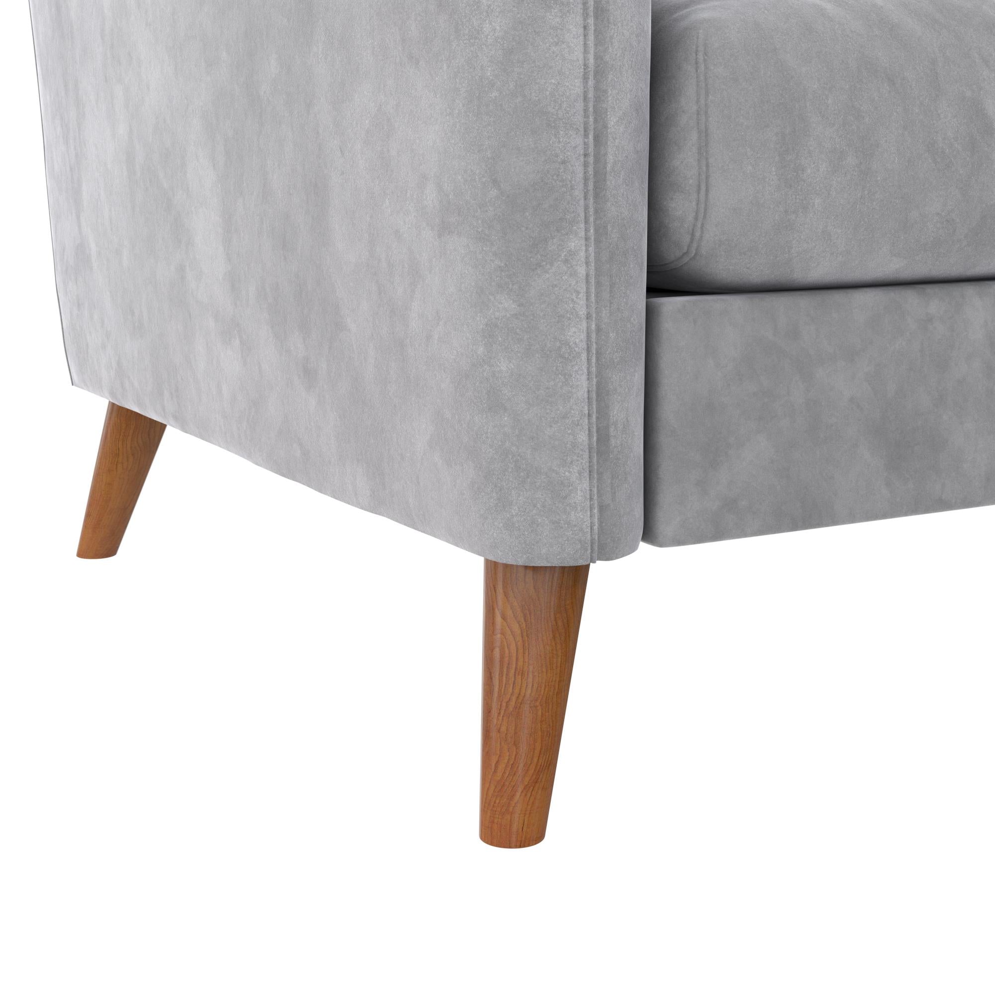 Novogratz Magnolia Reversible Sectional Sofa with Pillows - Grey|Sofa sectionnel réversible Magnolia de Novogratz avec coussins - gris