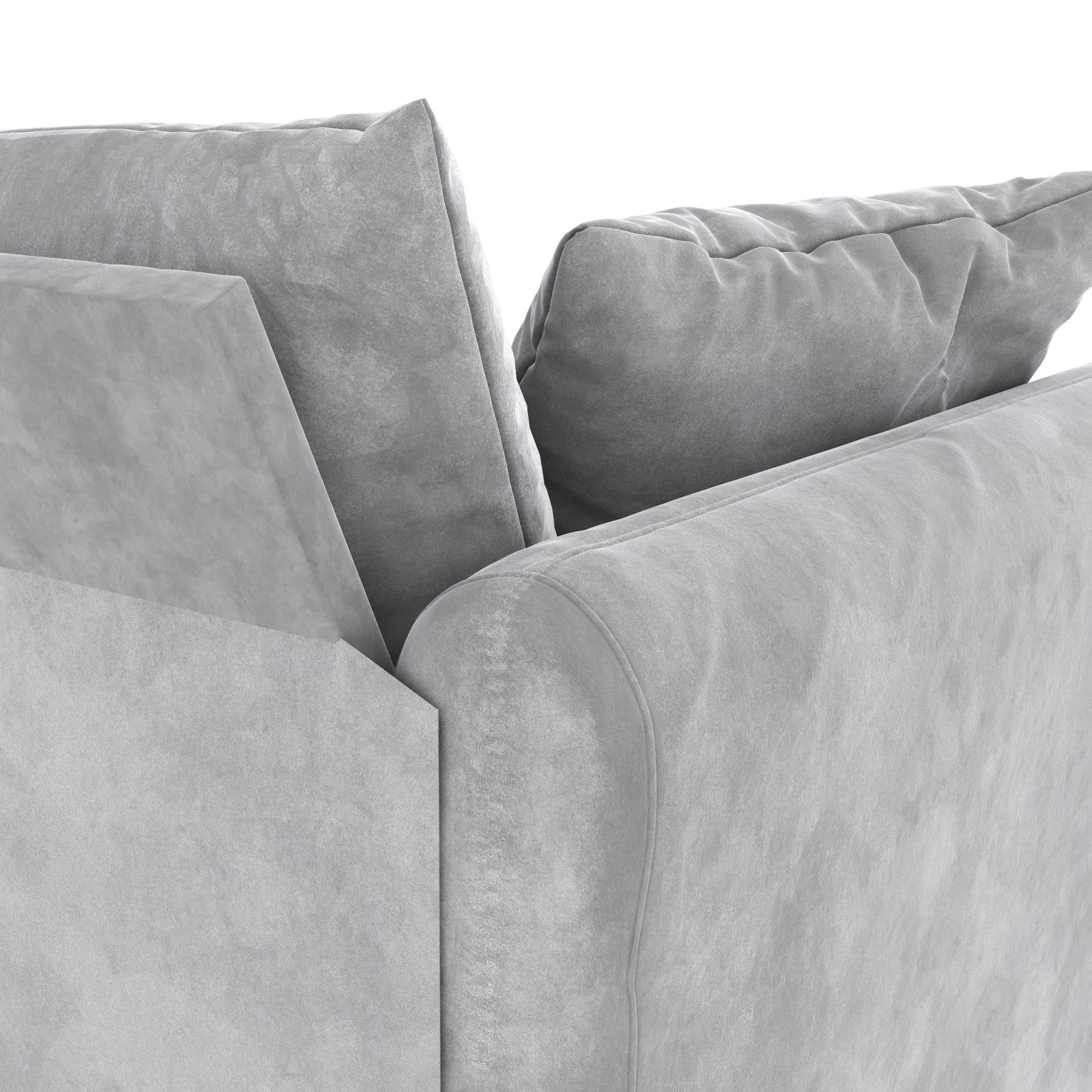 Novogratz Magnolia Reversible Sectional Sofa with Pillows - Grey|Sofa sectionnel réversible Magnolia de Novogratz avec coussins - gris