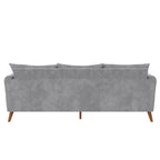 Novogratz Magnolia Reversible Sectional Sofa with Pillows - Grey|Sofa sectionnel réversible Magnolia de Novogratz avec coussins - gris