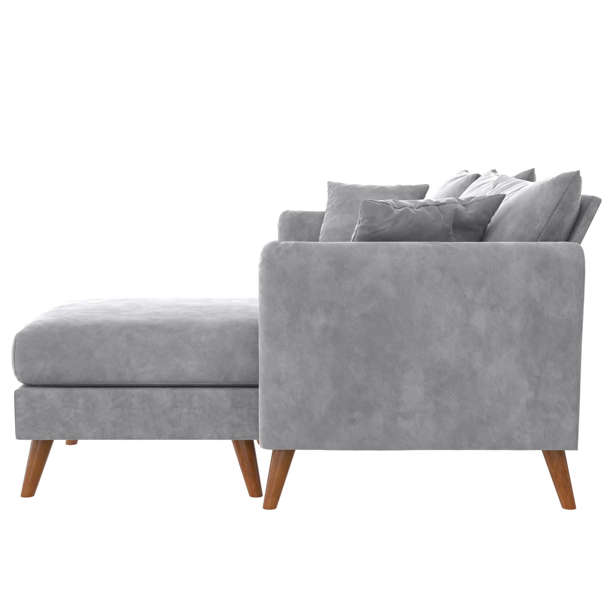 Novogratz Magnolia Reversible Sectional Sofa with Pillows - Grey|Sofa sectionnel réversible Magnolia de Novogratz avec coussins - gris