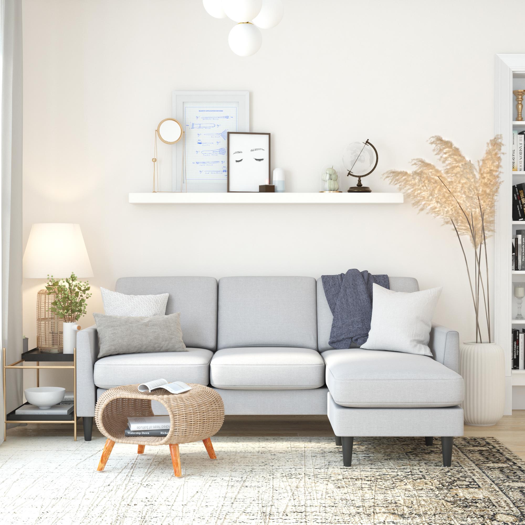 Mr. Kate Winston Reversible Linen Sofa Sectional - Light Grey|Sofa sectionnel réversible Winston de Mr. Kate en lin - gris clair