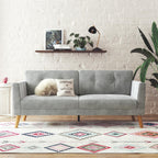 Cosmoliving By Cosmopolitan Gloria Velvet Sofa - Light Grey|Sofa Gloria de Cosmoliving By Cosmopolitan en velours - gris clair