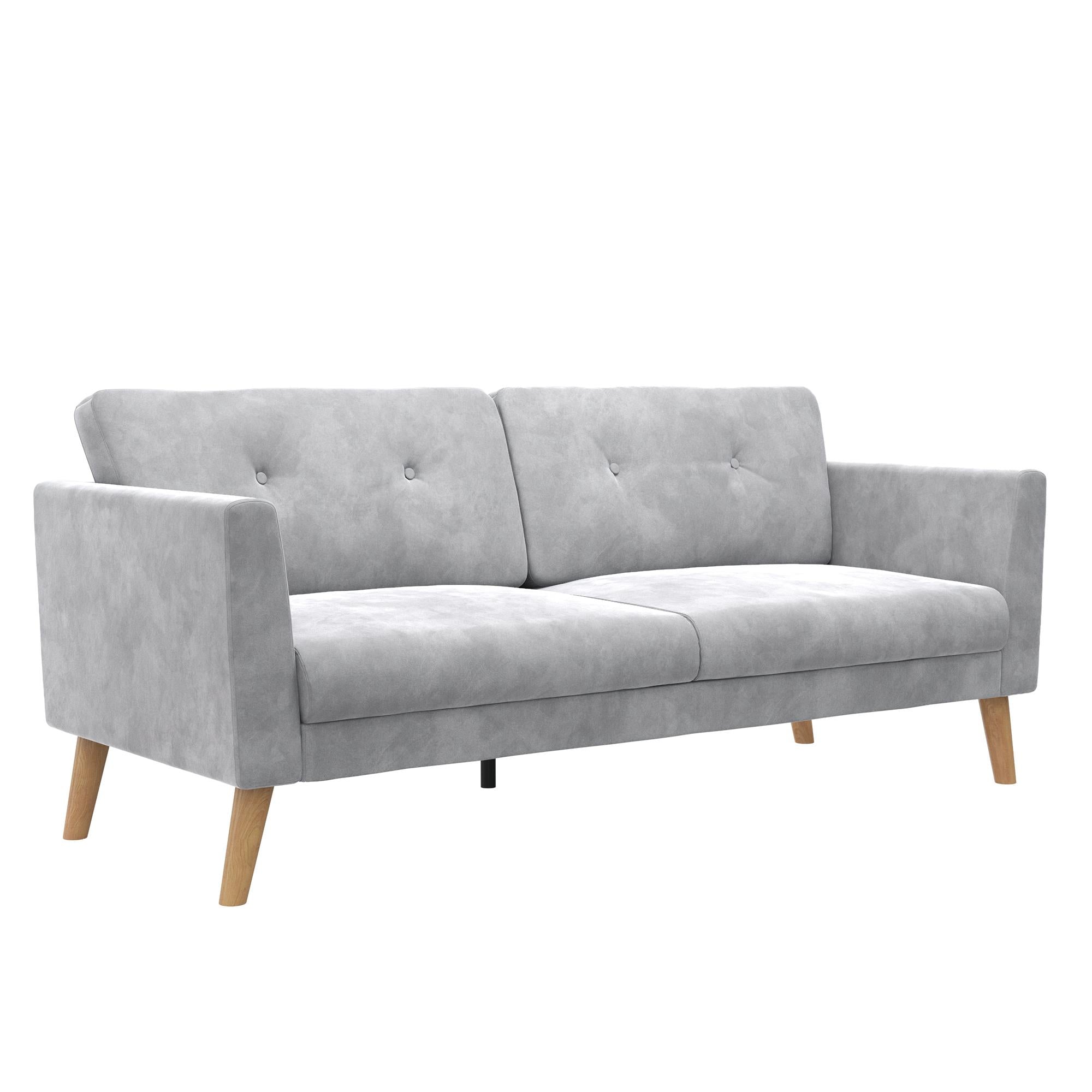 Cosmoliving By Cosmopolitan Gloria Velvet Sofa - Light Grey|Sofa Gloria de Cosmoliving By Cosmopolitan en velours - gris clair