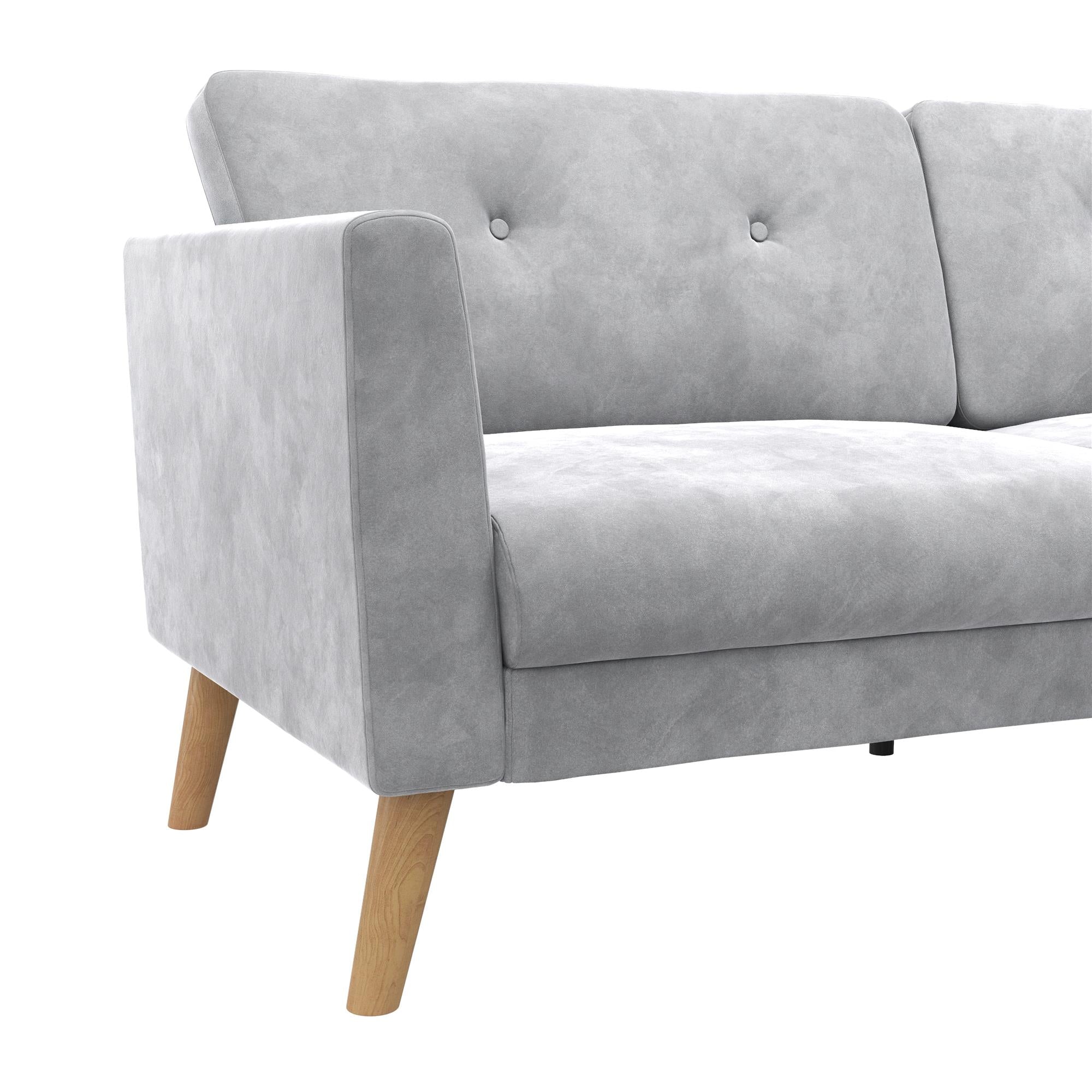 Cosmoliving By Cosmopolitan Gloria Velvet Sofa - Light Grey|Sofa Gloria de Cosmoliving By Cosmopolitan en velours - gris clair