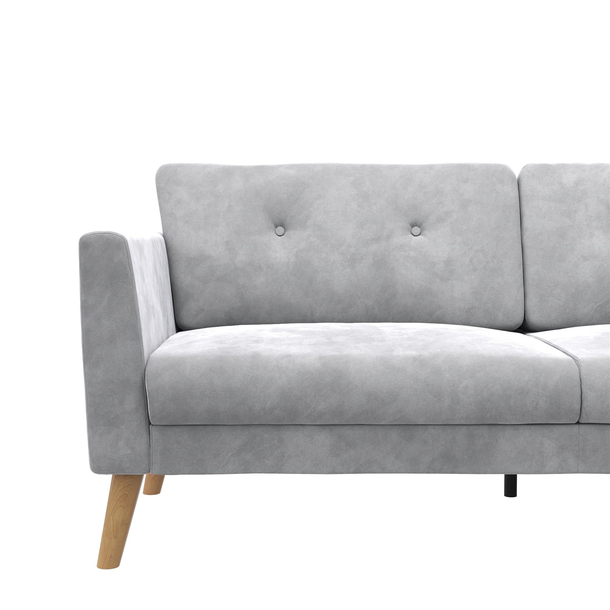 Cosmoliving By Cosmopolitan Gloria Velvet Sofa - Light Grey|Sofa Gloria de Cosmoliving By Cosmopolitan en velours - gris clair