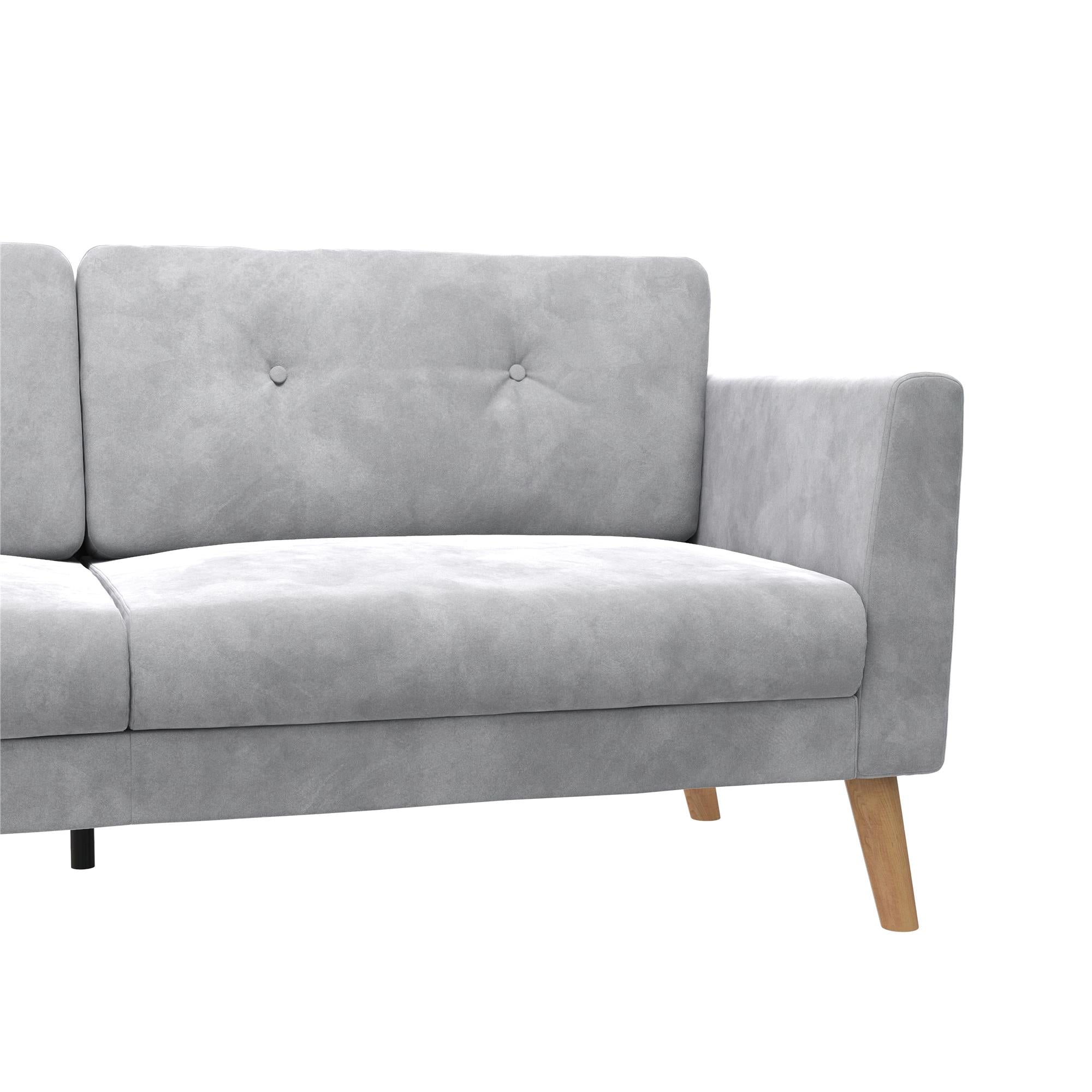 Cosmoliving By Cosmopolitan Gloria Velvet Sofa - Light Grey|Sofa Gloria de Cosmoliving By Cosmopolitan en velours - gris clair