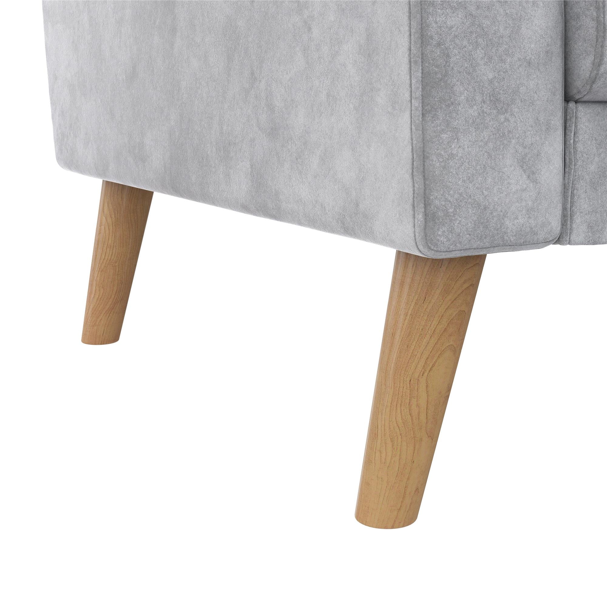 Cosmoliving By Cosmopolitan Gloria Velvet Sofa - Light Grey|Sofa Gloria de Cosmoliving By Cosmopolitan en velours - gris clair