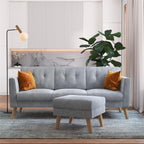 Cosmoliving By Cosmopolitan Gloria Velvet Sofa Sectional - Light Grey|Sofa sectionnel Gloria de Cosmoliving By Cosmopolitan en velours - gris clair